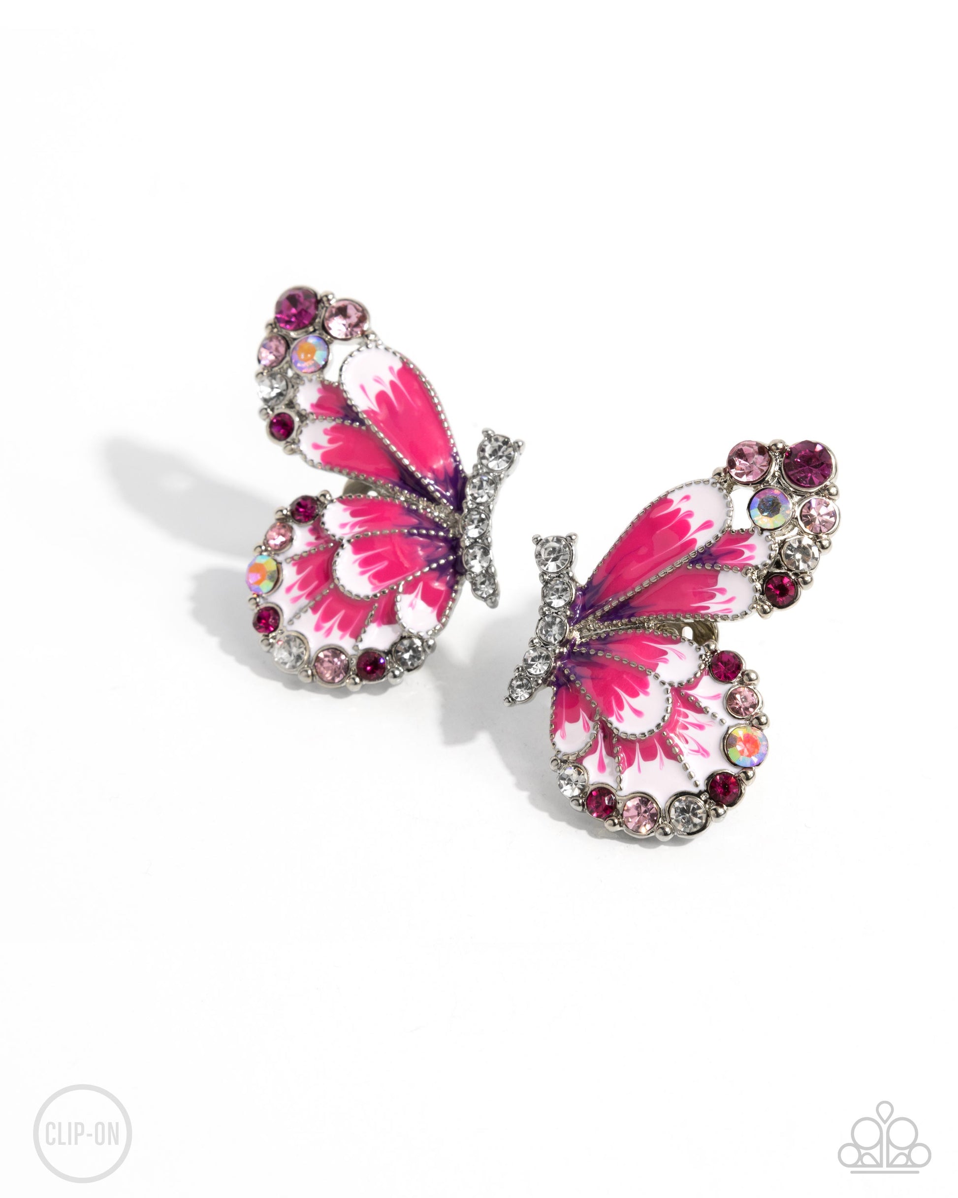Decadent Descent - pink - Paparazzi CLIP ON earrings