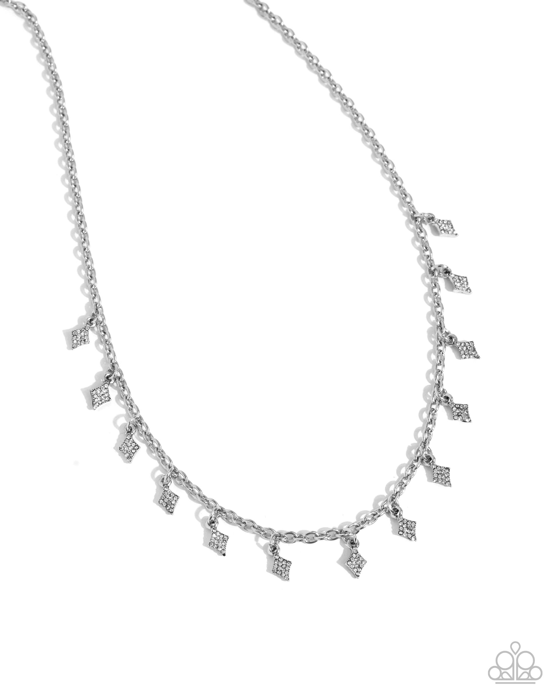 Decadent Diamonds - white - Paparazzi necklace
