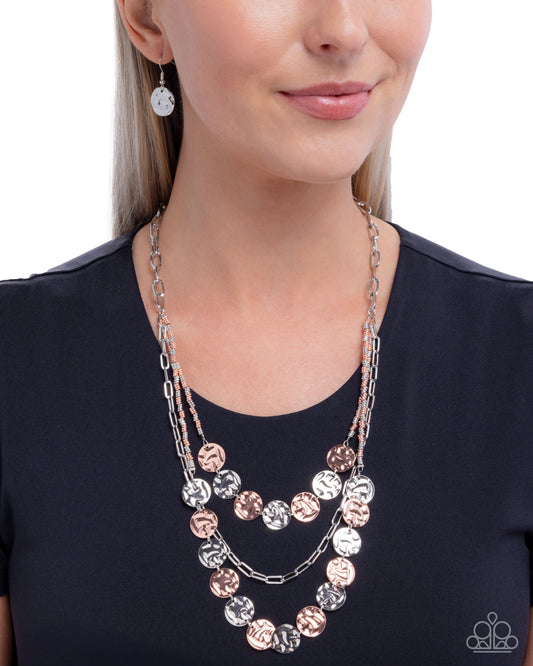 Decadent Discs - copper - Paparazzi necklace