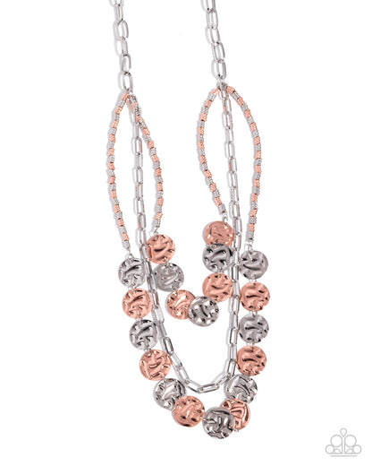 Decadent Discs - copper - Paparazzi necklace