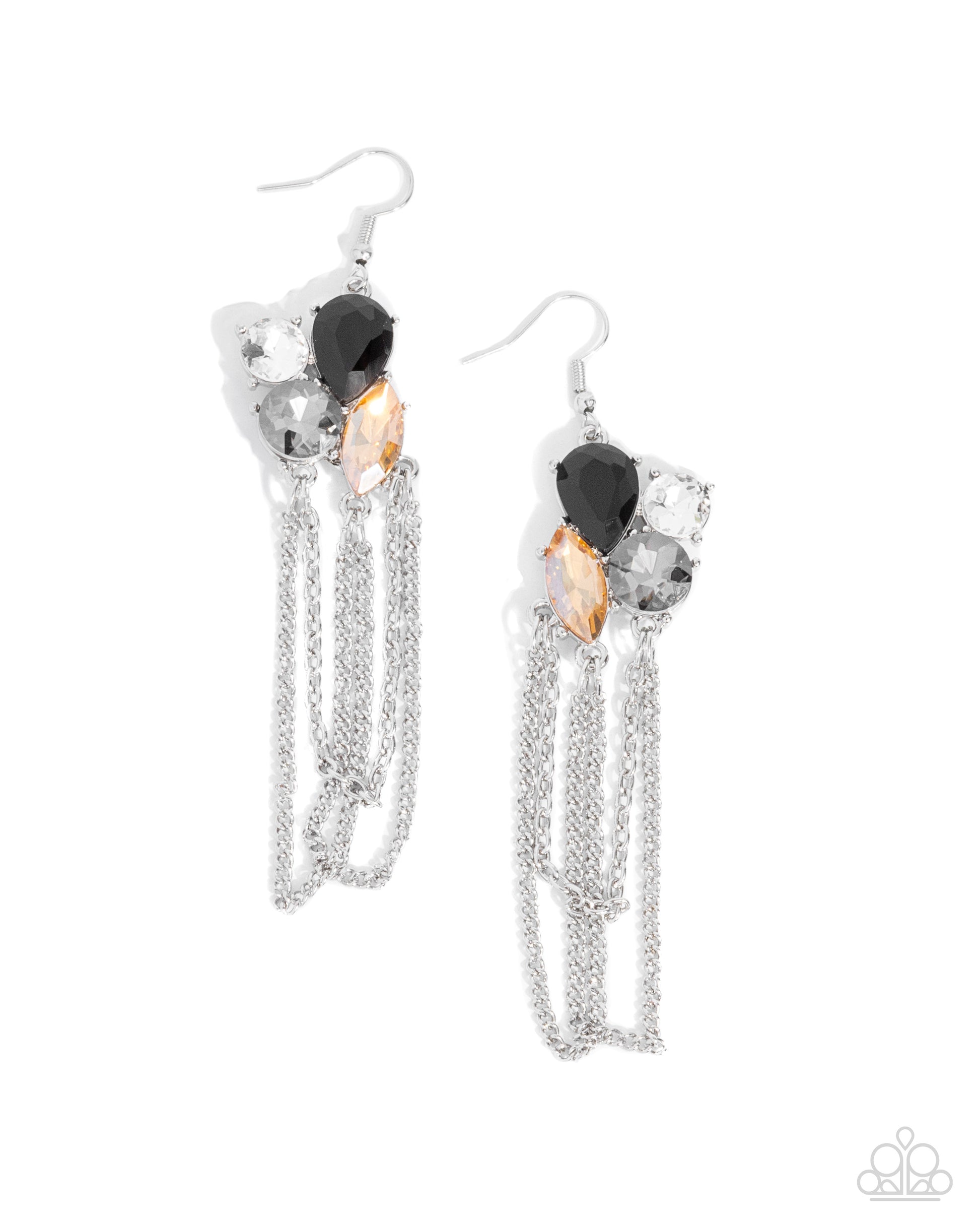 Decadent Distance - black - Paparazzi earrings