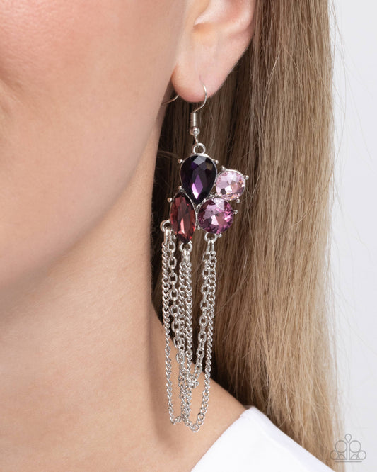 Decadent Distance - purple - Paparazzi earrings