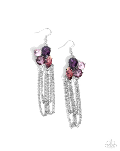Decadent Distance - purple - Paparazzi earrings