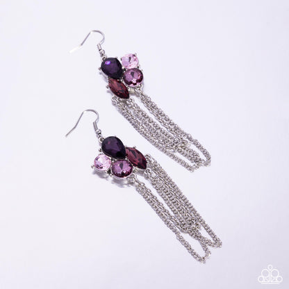 Decadent Distance - purple - Paparazzi earrings