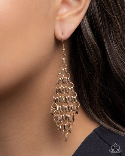 Decisive Delivery - gold - Paparazzi earrings
