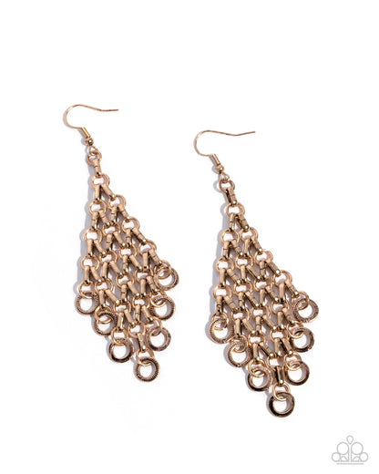 Decisive Delivery - gold - Paparazzi earrings
