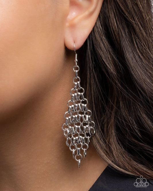 Decisive Delivery - silver - Paparazzi earrings