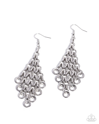 Decisive Delivery - silver - Paparazzi earrings