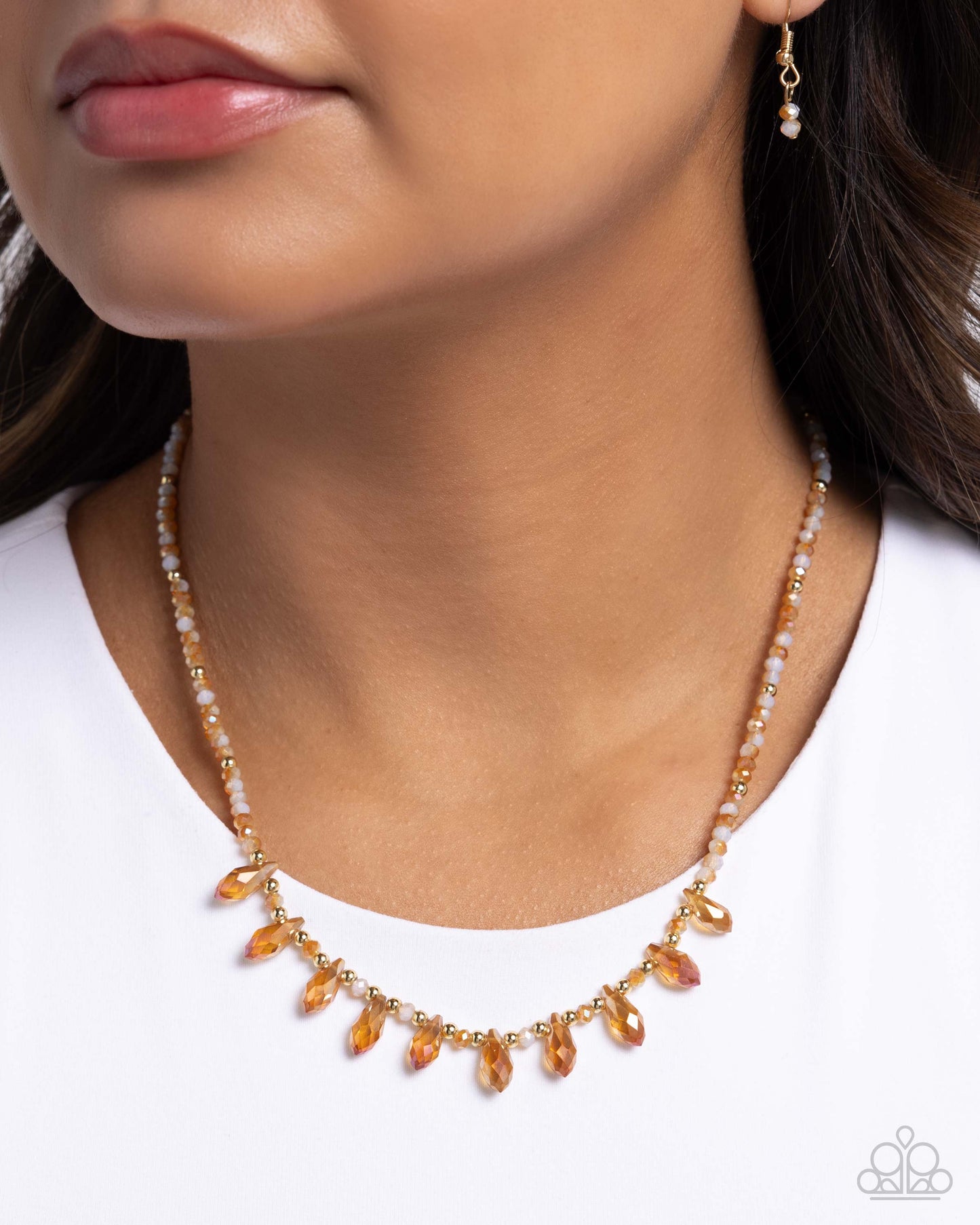 Declaration of Dazzle - orange - Paparazzi necklace