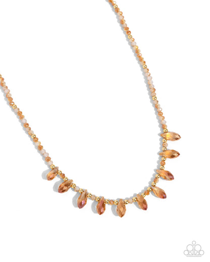 Declaration of Dazzle - orange - Paparazzi necklace