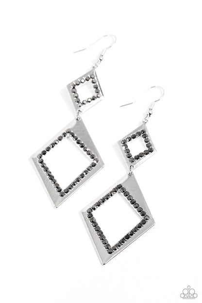 Deco Decoupage - silver - Paparazzi earrings