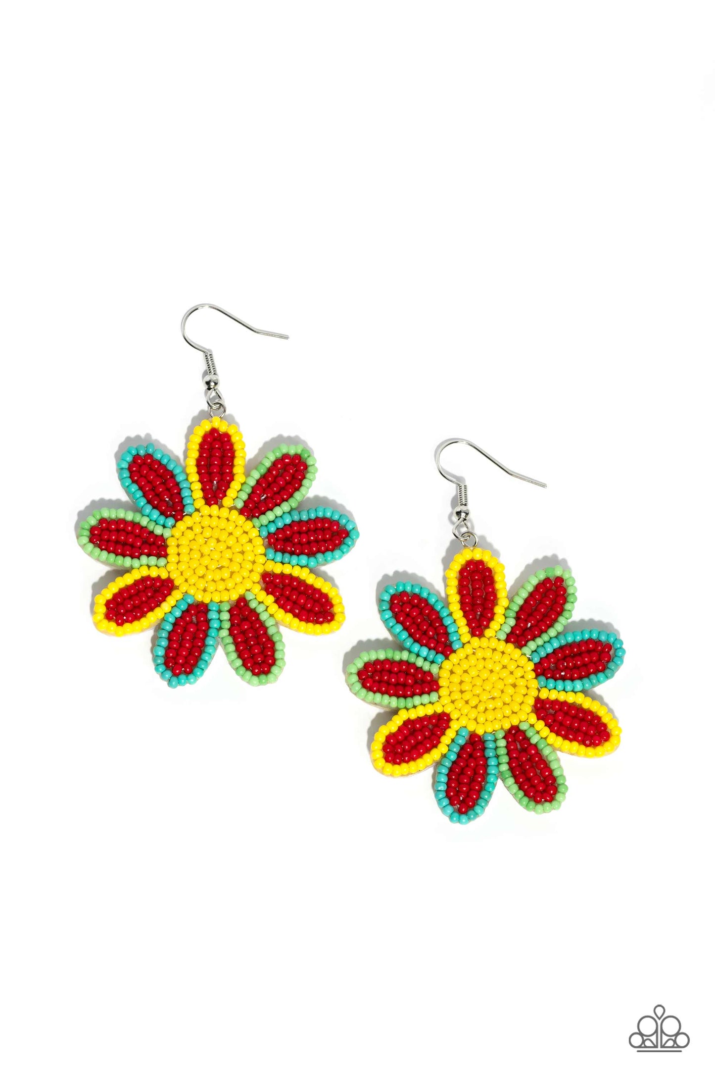 Decorated Daisies - red - Paparazzi earrings
