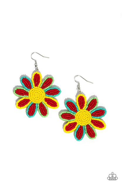 Decorated Daisies - red - Paparazzi earrings