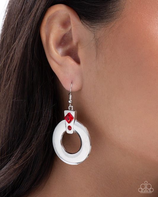 Dedicated Delight - red - Paparazzi earrings