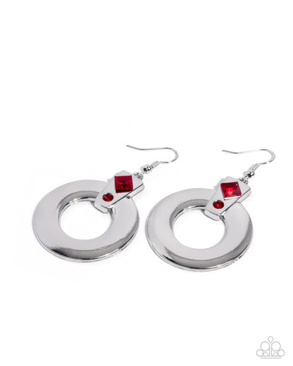 Dedicated Delight - red - Paparazzi earrings