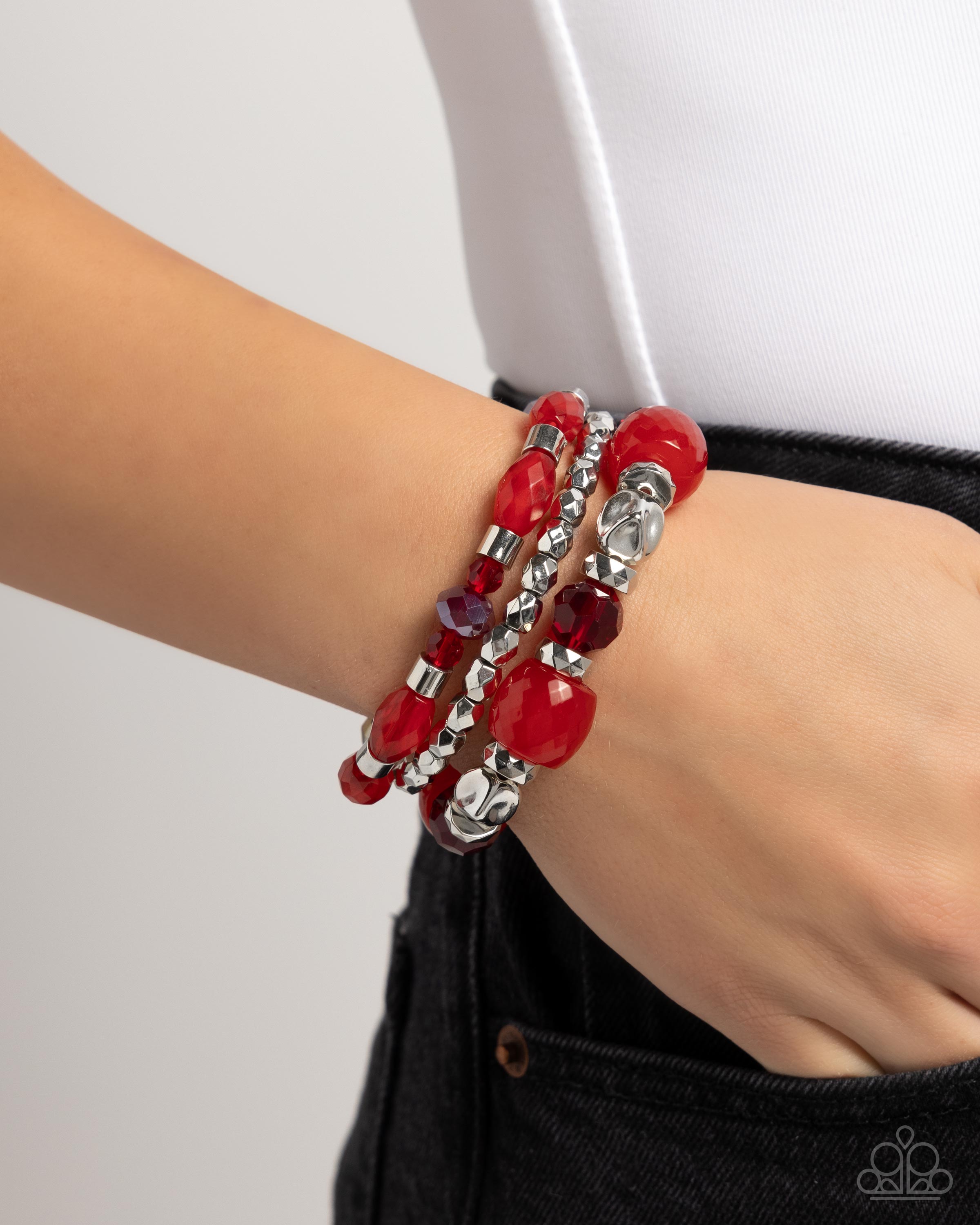 Defaced Dare - red - Paparazzi bracelet – JewelryBlingThing