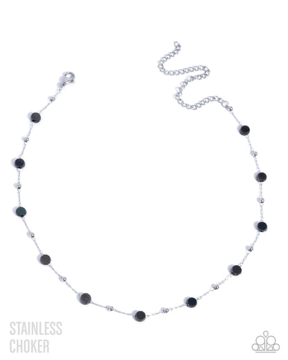 Defaced Decadence - black - Paparazzi necklace