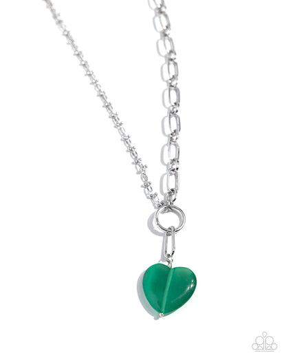 Definition of HEART - green - Paparazzi necklace