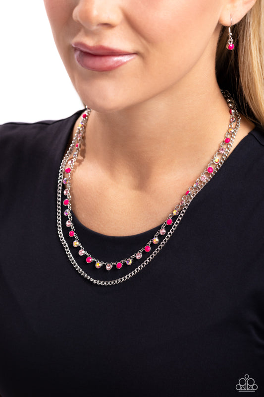 Delicate Dame - pink - Paparazzi necklace