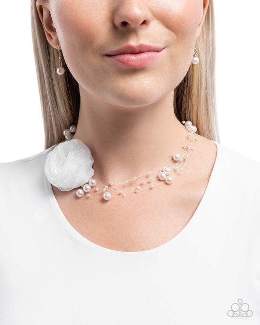 Delicate Debutante - white - Paparazzi necklace