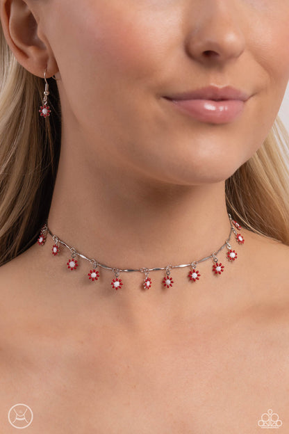 Delicate Display - red - Paparazzi necklace