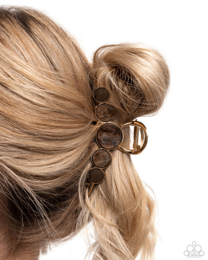 Delightful Discs - brown - Paparazzi hair clip