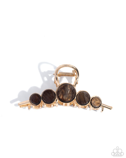 Delightful Discs - brown - Paparazzi hair clip