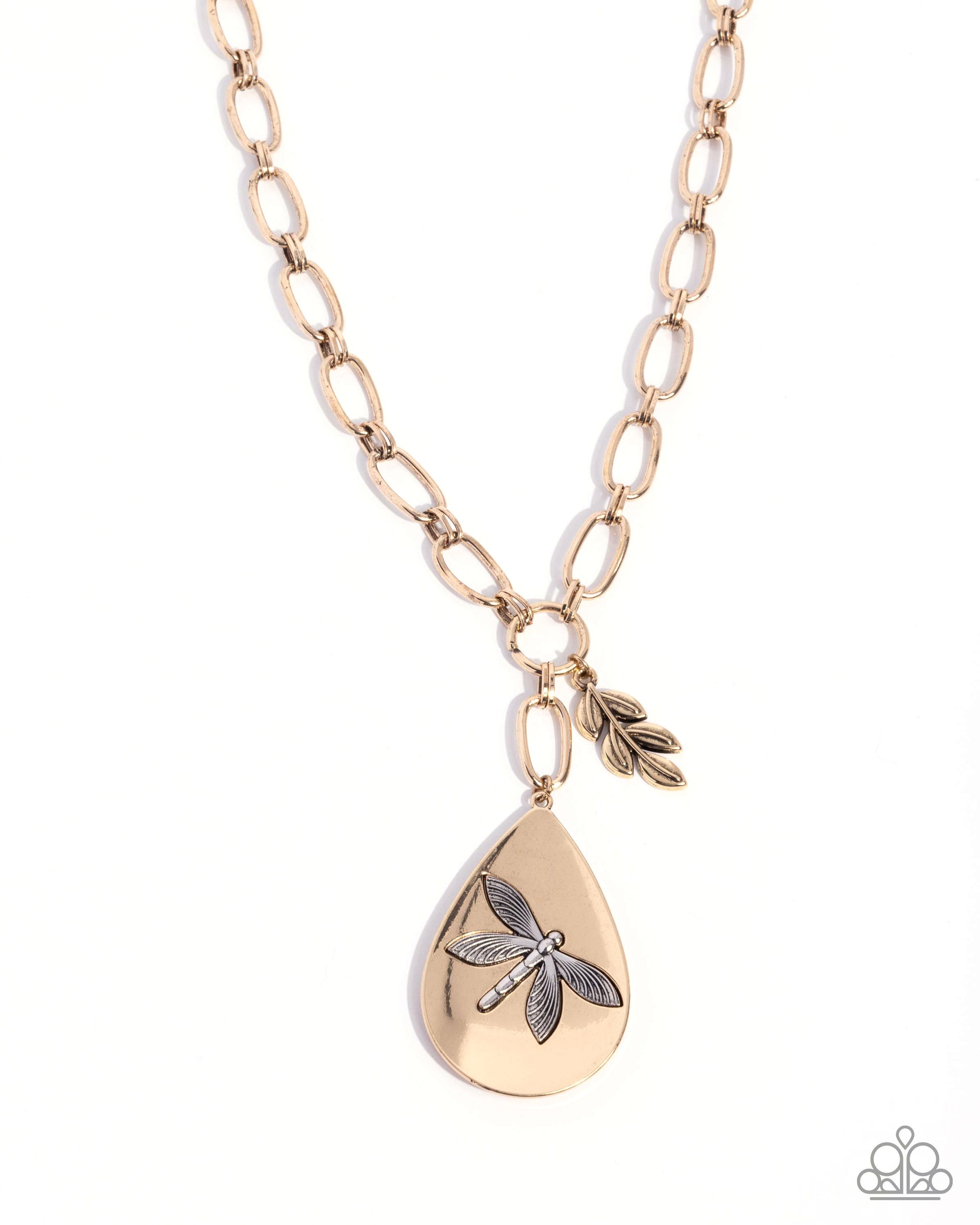 Deluxe Dragonfly - gold - Paparazzi necklace