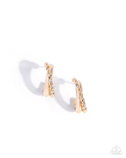 Deluxe Duo - gold - Paparazzi earrings
