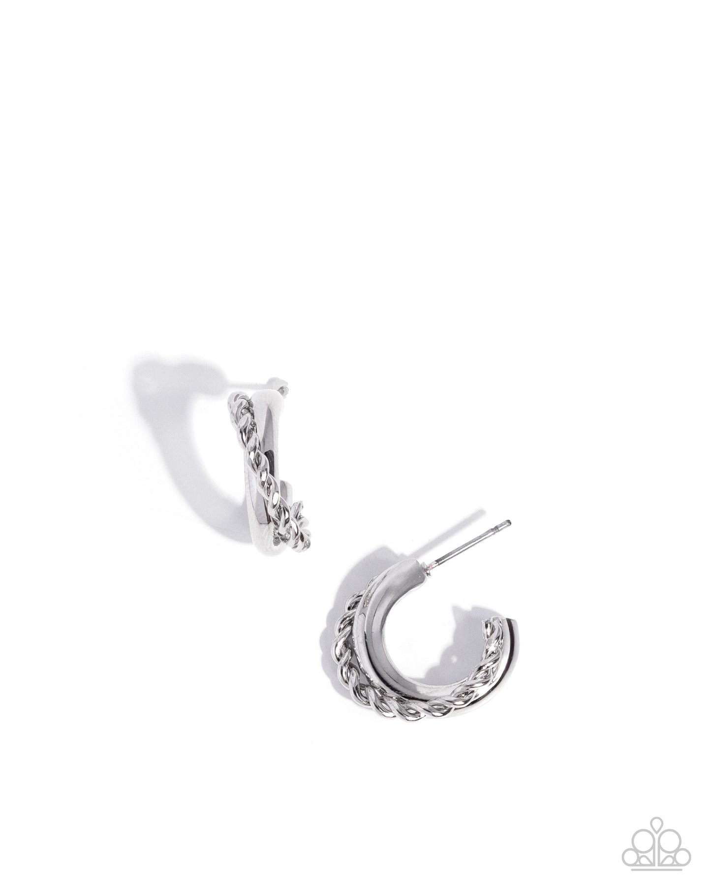 Deluxe Duo - silver - Paparazzi earrings