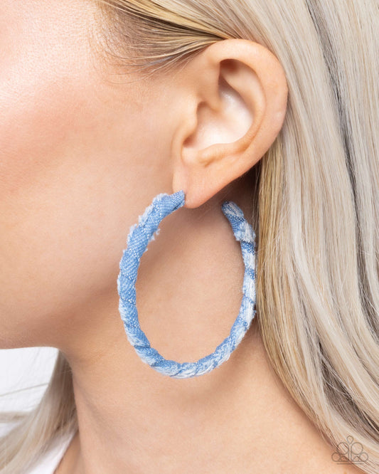 Denim Debut - blue - Paparazzi earrings