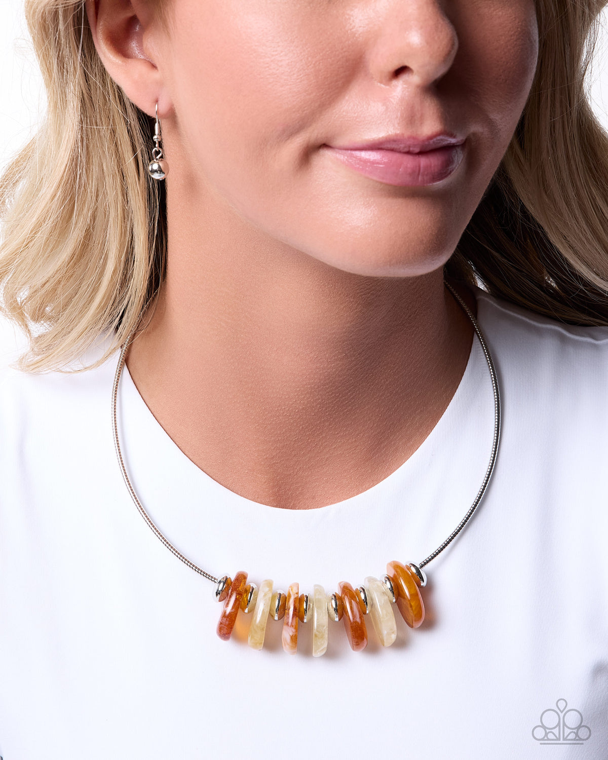 Deserving Discs - orange - Paparazzi necklace