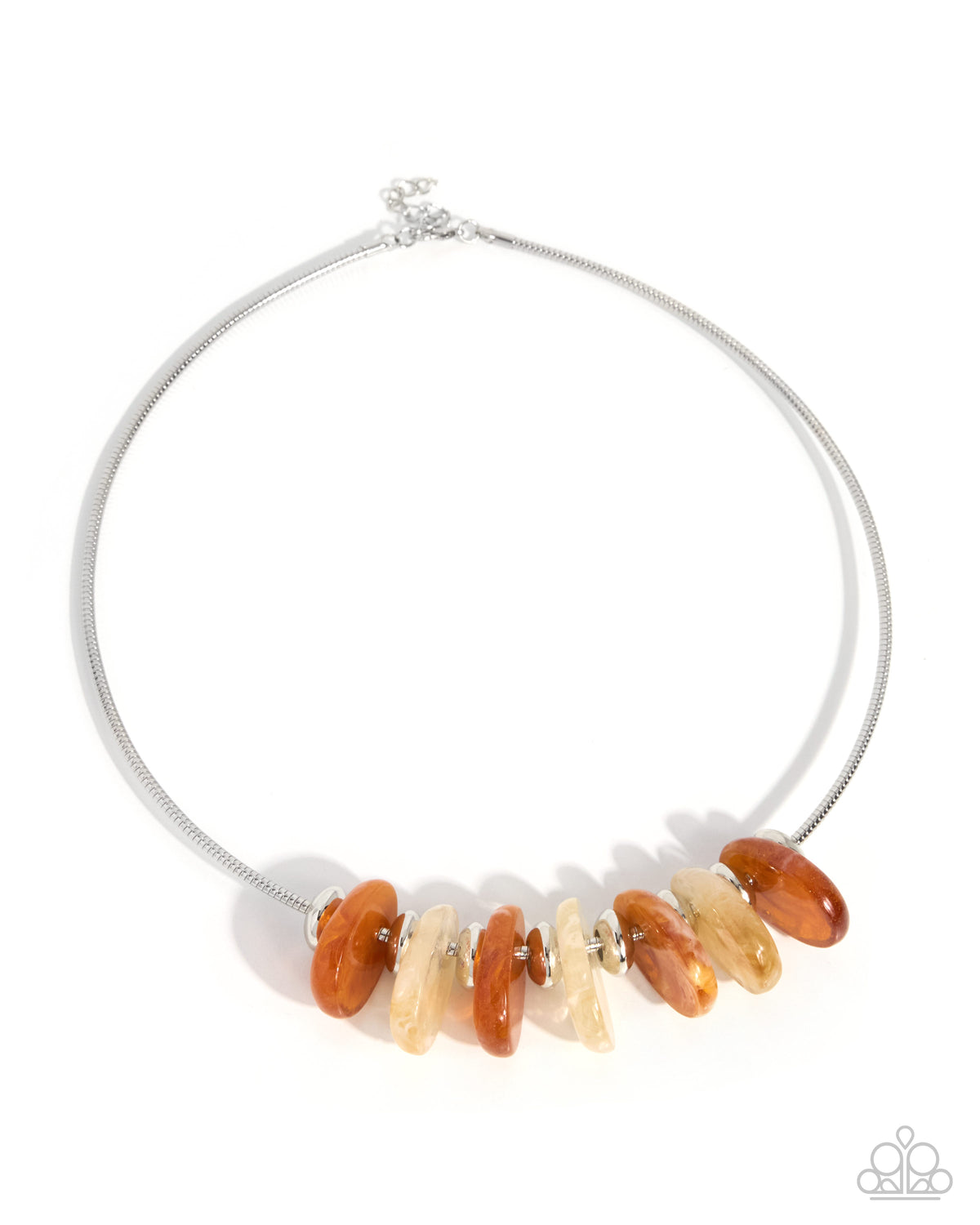 Deserving Discs - orange - Paparazzi necklace