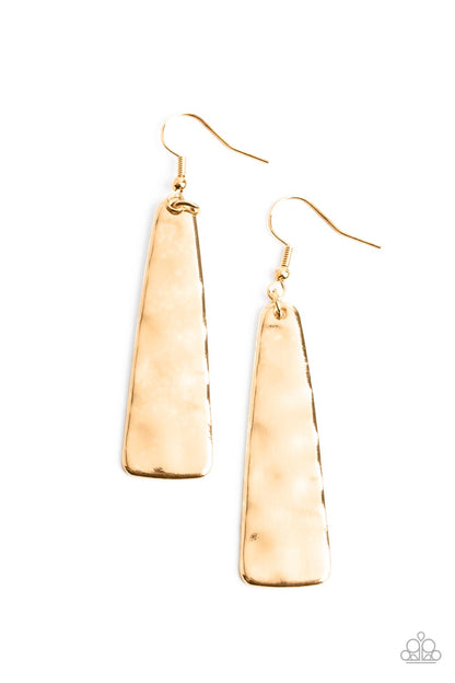 Detailed Definition - gold - Paparazzi earrings