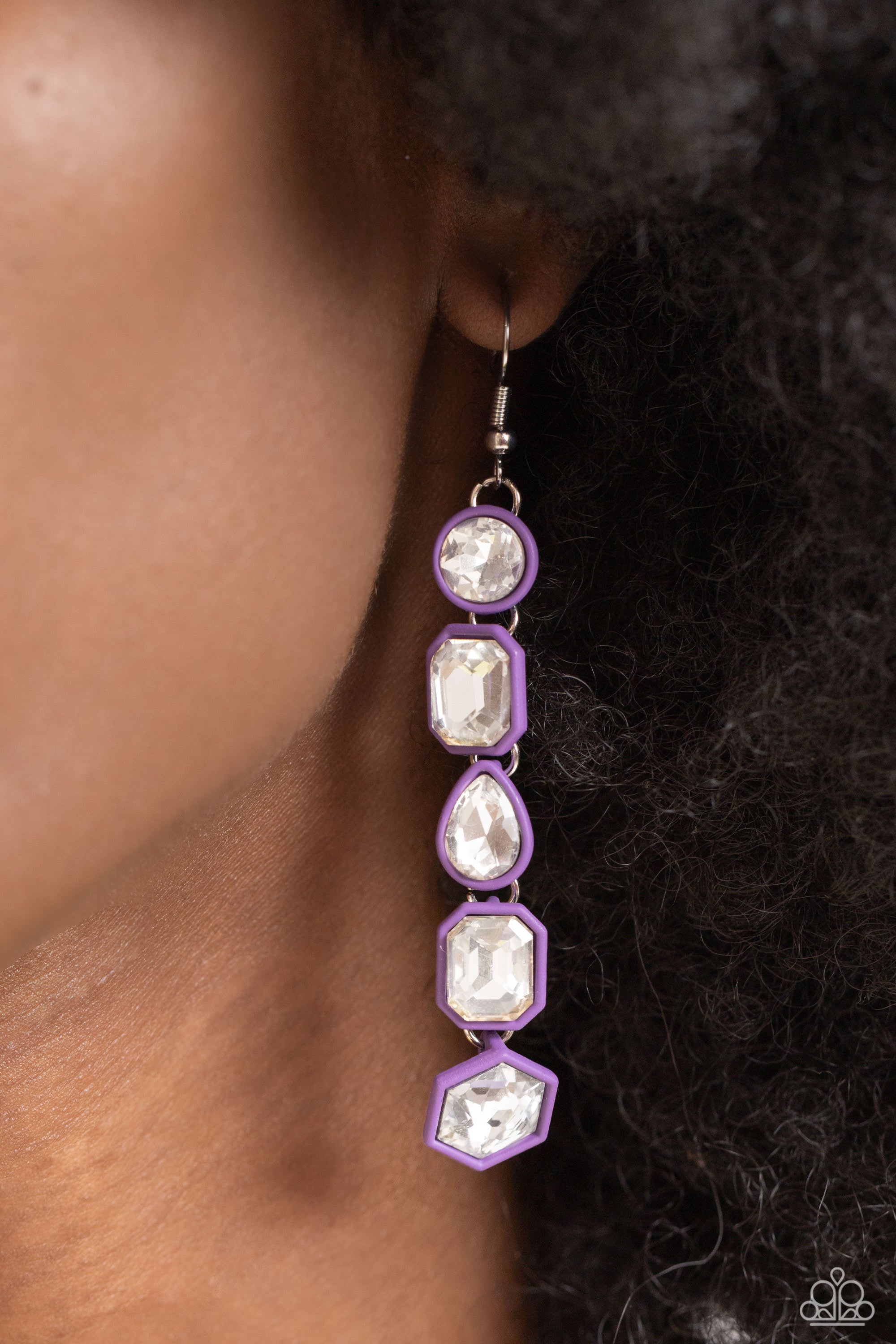 Dark Purple Moonglow Retro Button Stud Earrings – Leetie Lovendale