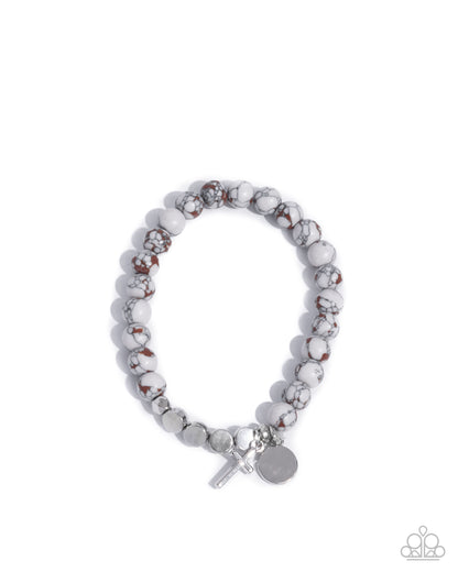 Devout Debut - white - Paparazzi bracelet