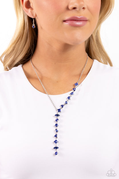 Diagonal Daydream - blue - Paparazzi necklace