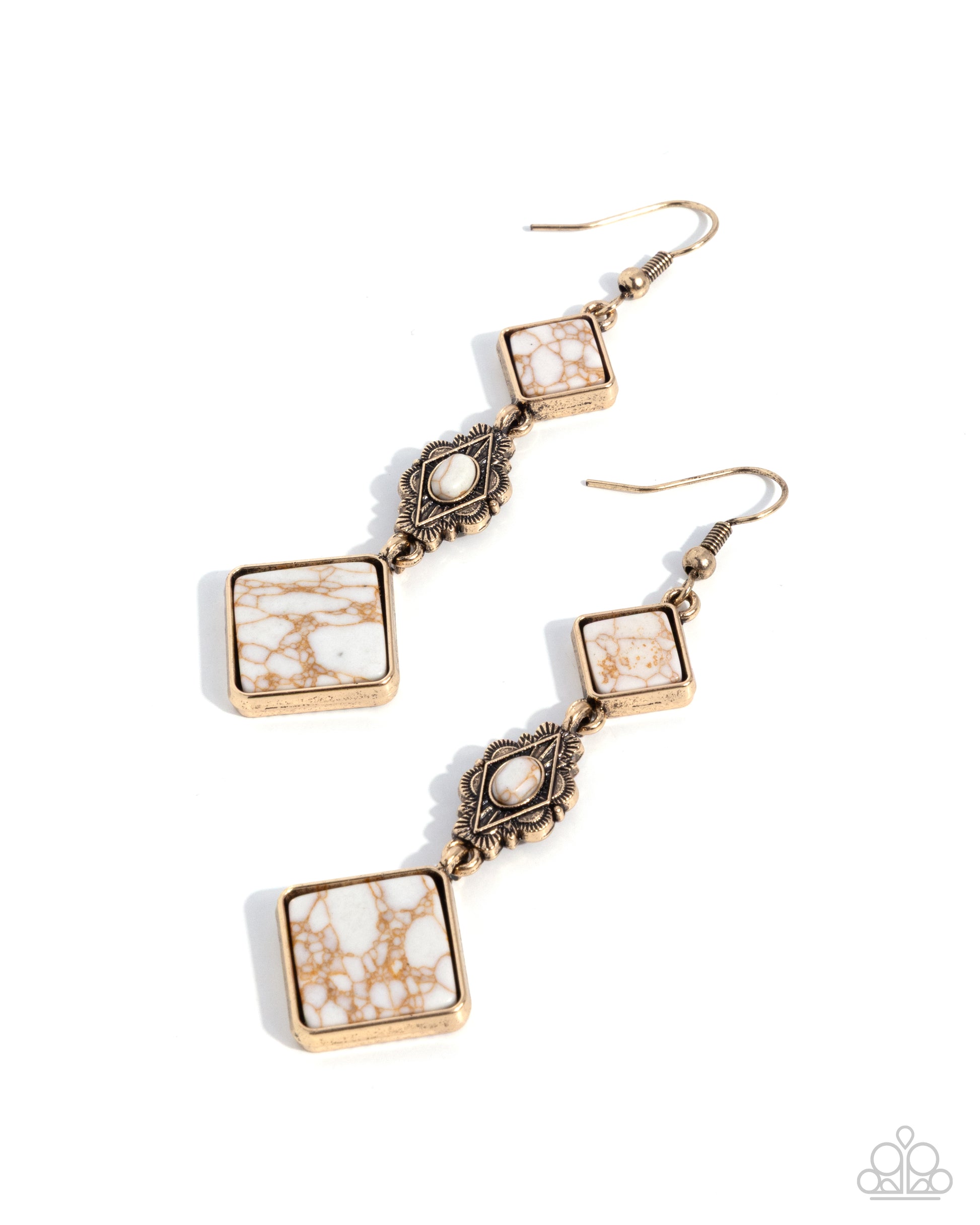 Diamond Deco - gold - Paparazzi earrings