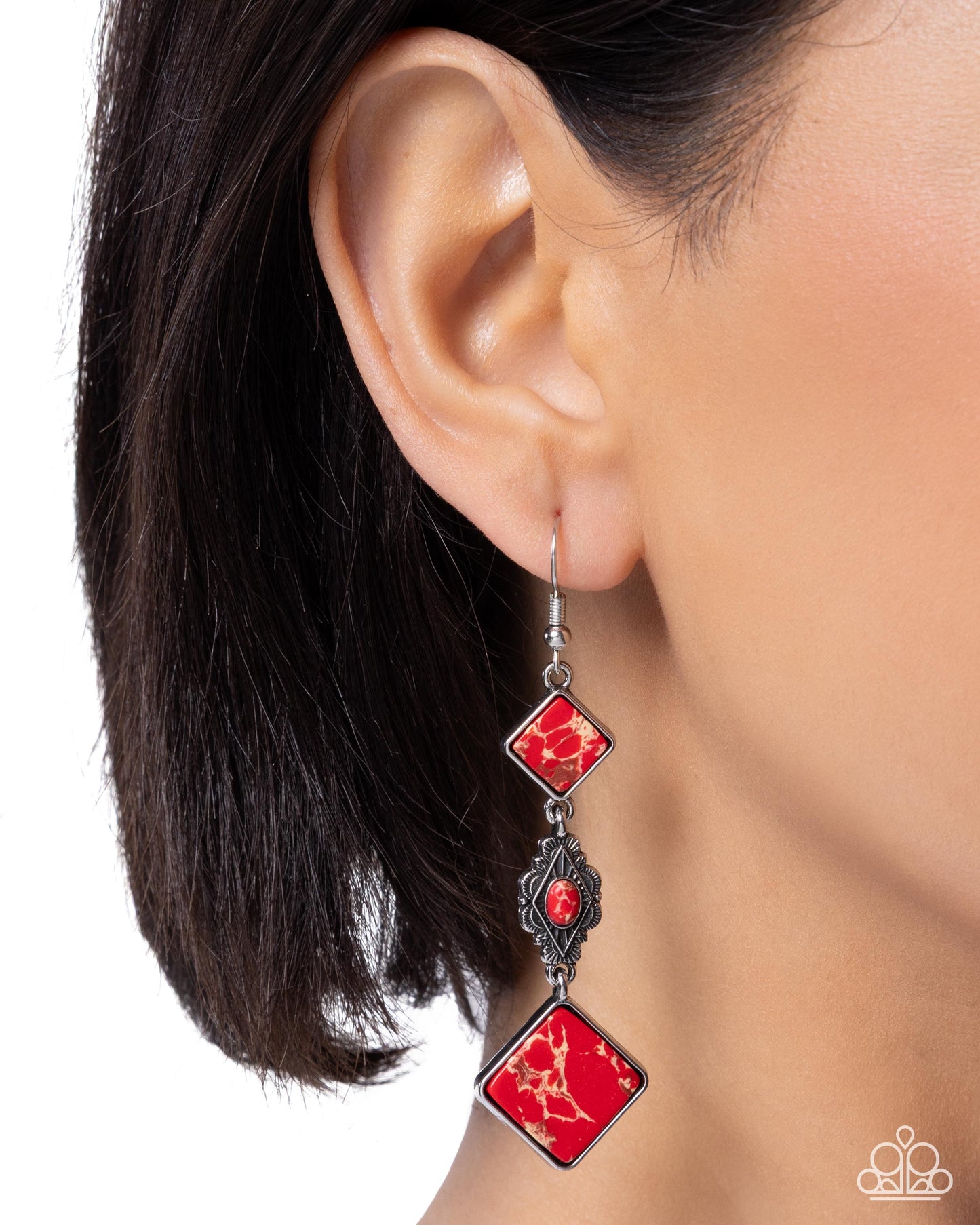 Diamond Deco - red - Paparazzi earrings