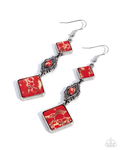 Diamond Deco - red - Paparazzi earrings