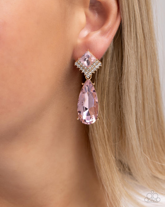 Diamond Life - pink - Paparazzi earrings