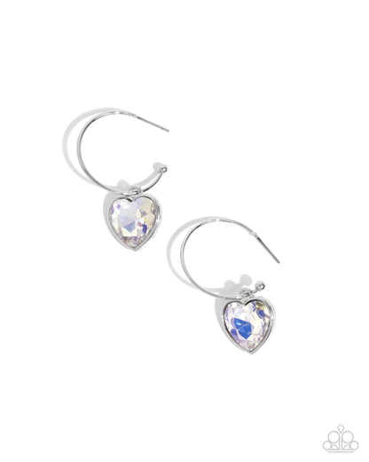 Diamond of the Night - white - Paparazzi earrings