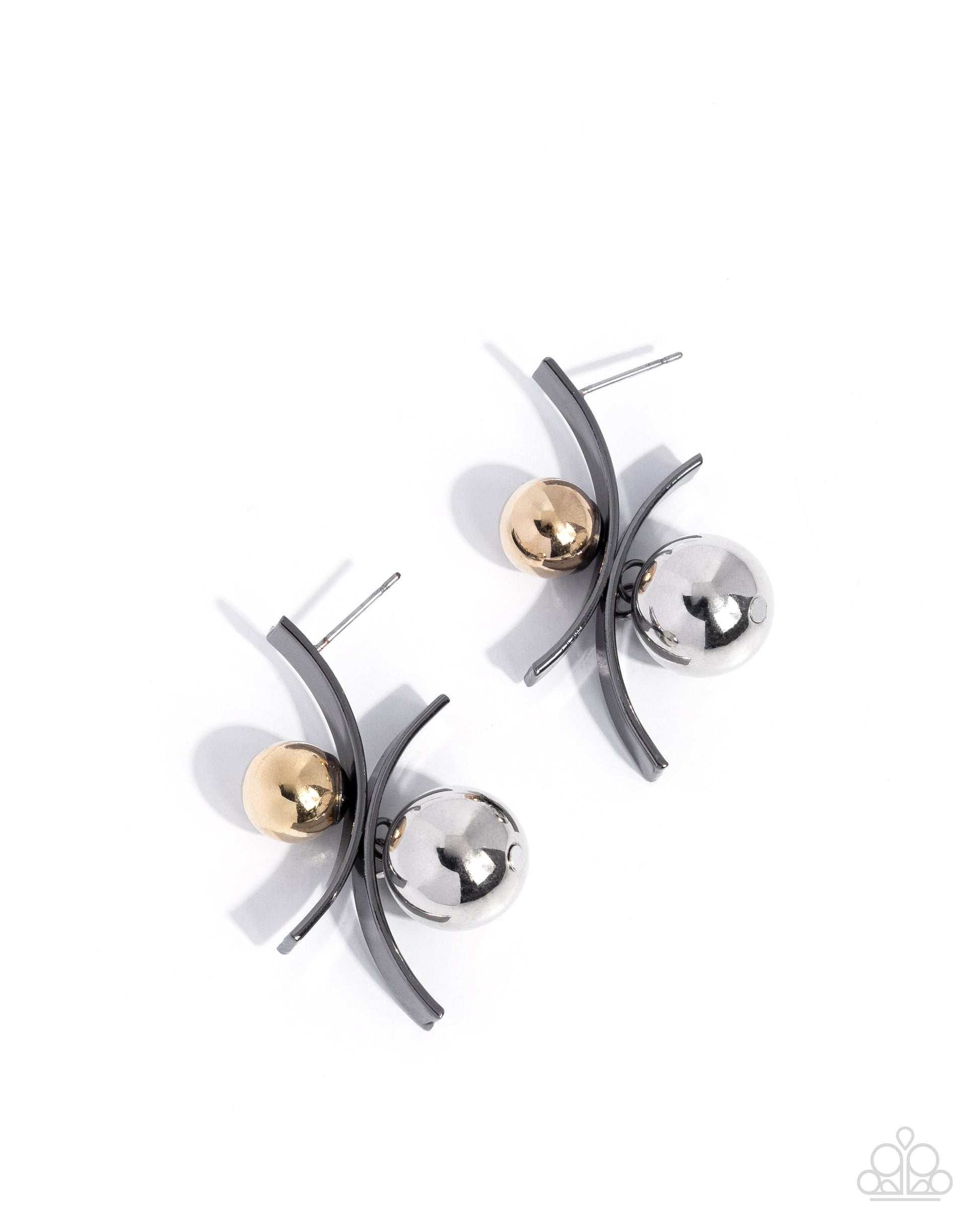 Dichromatic Decadence - black - Paparazzi earrings