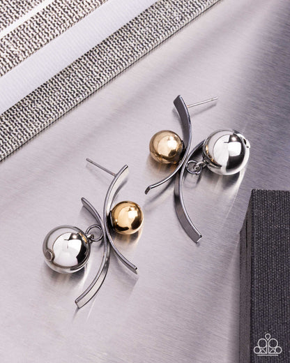 Dichromatic Decadence - black - Paparazzi earrings
