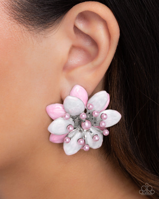 Dimensional Dowry - pink - Paparazzi earrings