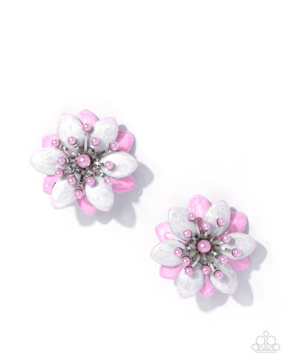 Dimensional Dowry - pink - Paparazzi earrings