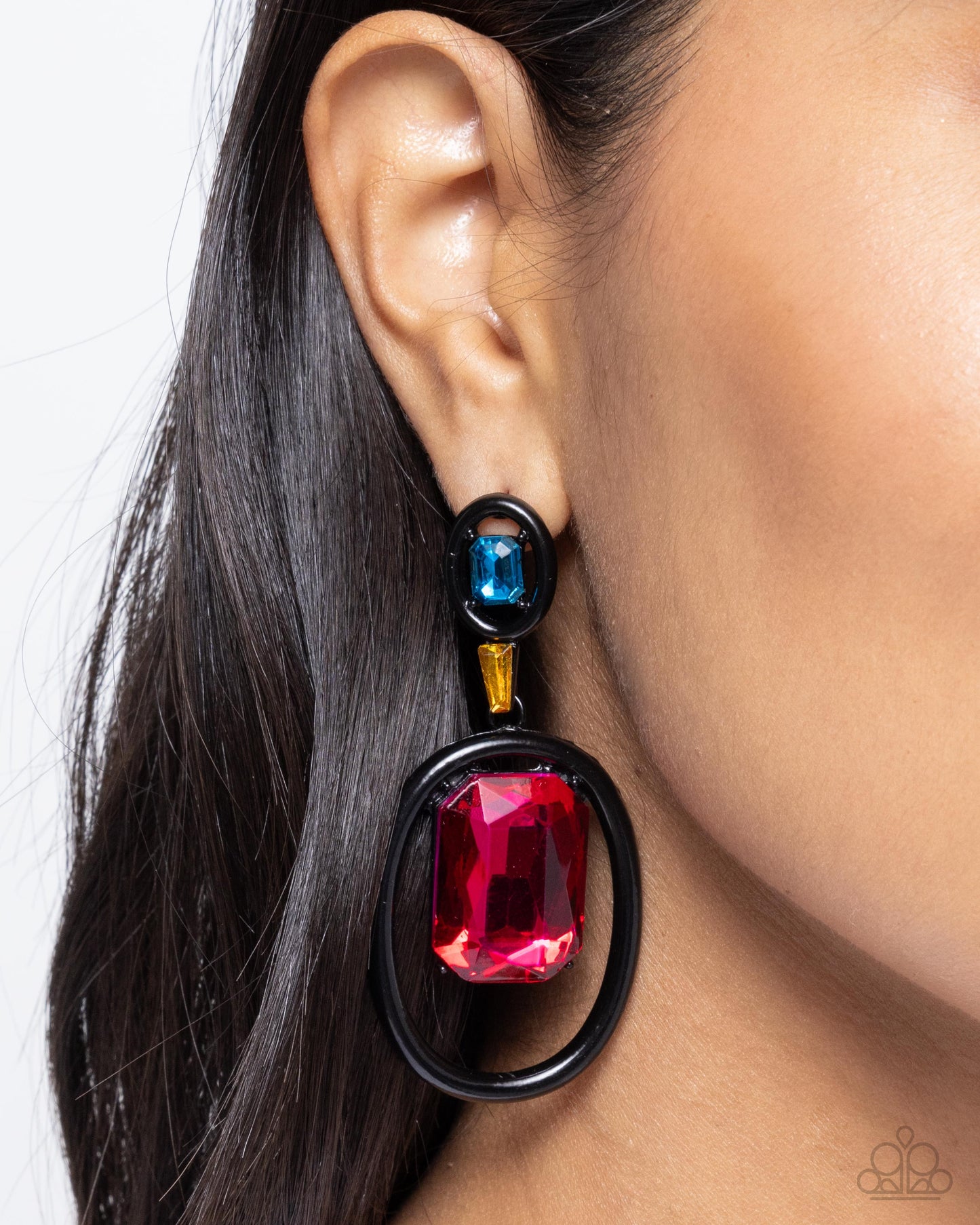 Dipped in Dazzle - black - Paparazzi earrings