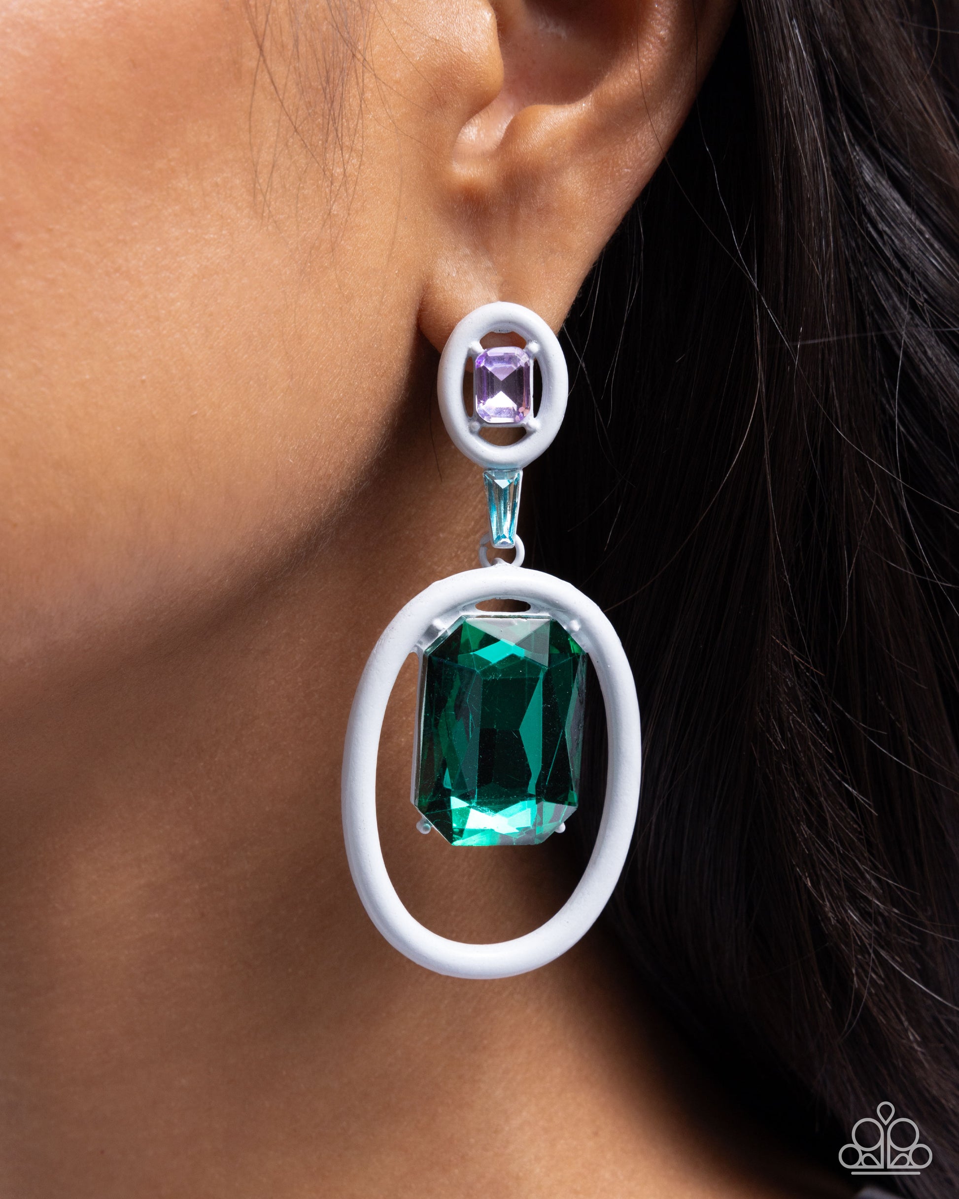 Dipped in Dazzle - white - Paparazzi earrings