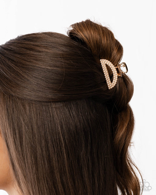 Directorial Delight - gold - Paparazzi hair clip