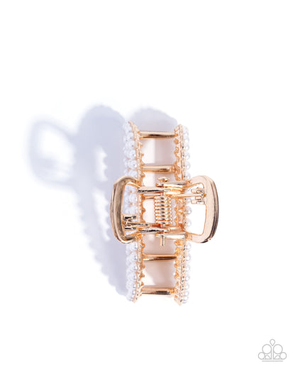 Directorial Delight - gold - Paparazzi hair clip